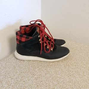 Cole Haan Black Leather Suede Waterproof Sneakers